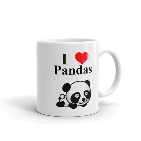 This I Love Pandas Coffee Mug Reads I Heart Pandas If You Love Pandas
