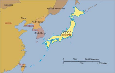 Japans Four Main Islands Map