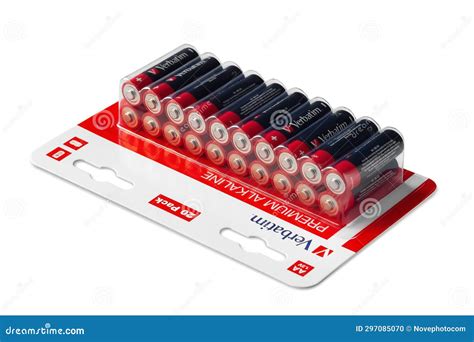 Battery Packaging Verbatim Brand Batteries Isolated On A White