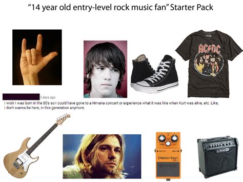 14 Year Old Entry Level Rock Music Fan Starter Pack Starterpacks