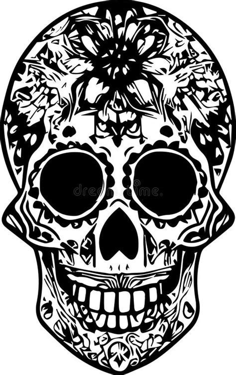 Sugar Skull Mexican Catrina Vector Logo Stock Vector Illustration Of