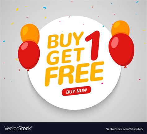 Buy 1 Get 1 Free Sale Poster Banner Design Vector Image