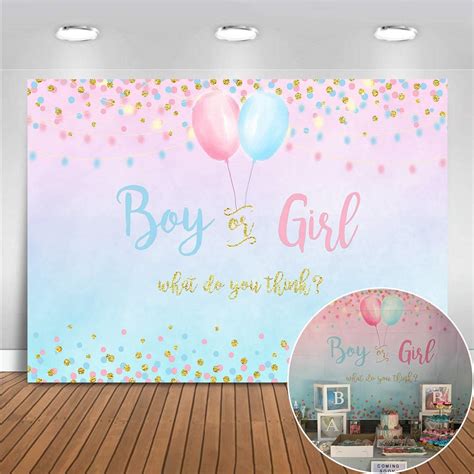 Buy Mehofoto Boy Or Girl Gender Reveal Backdrop Blue Pink Dots Balloon