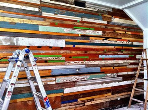 Wood Walls Salvaged Wood Wall Make Over Its Free From Your Local
