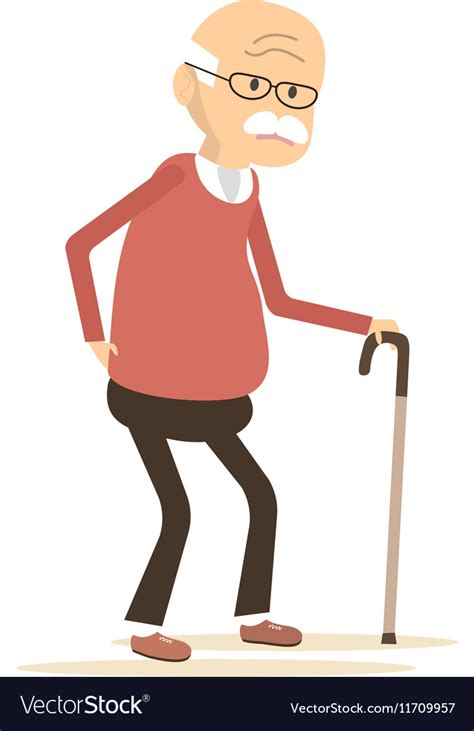 Elderly Man Suffering From Back Pain Royalty Free Vector