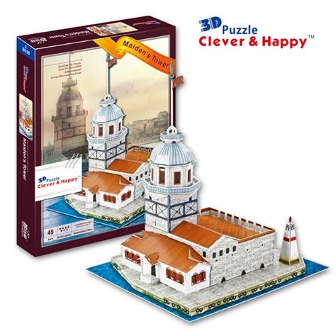 2014 New Cleverandhappy Land 3d Puzzle Model Maidens Tower Young Girl