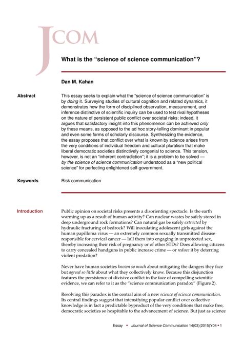 Pdf What Is The “science Of Science Communication”