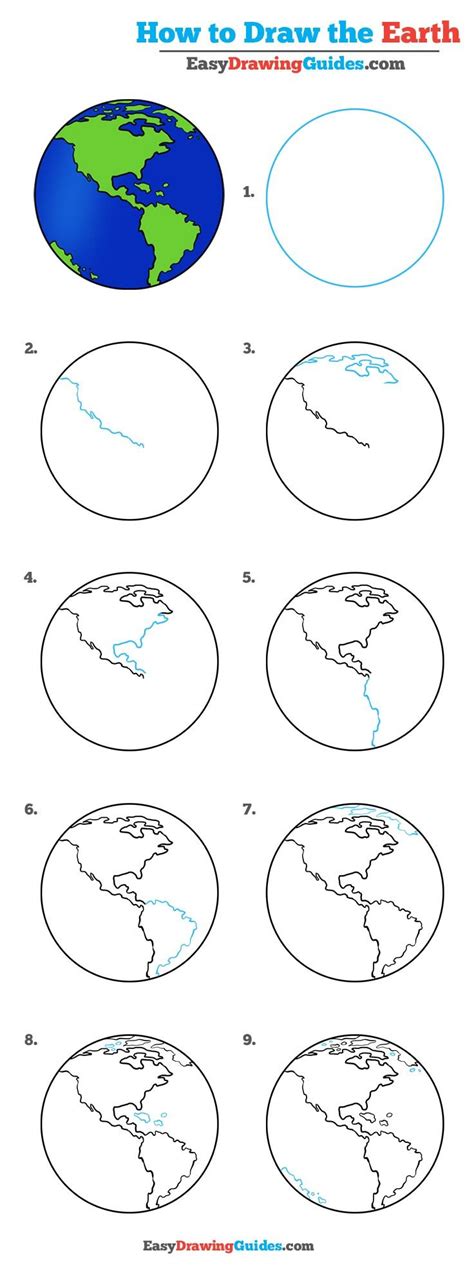 How To Draw The Earth Really Easy Drawing Tutorial Drawing Tutorial