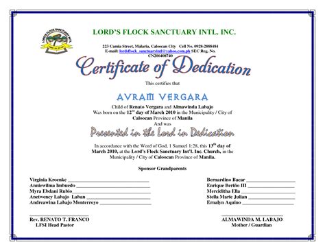 Our wide variety of diy online baby shower invitations can help you set your party's style and theme, and your budget is safe with us! Certificate of Dedication | Baby dedication certificate ...