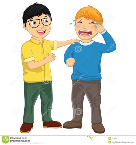 Kid Consoling Friend Vector Illustration Stock Vector Illustration Of