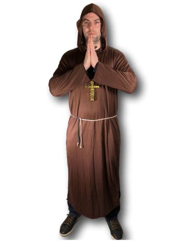 Adult Mens Monk Costume Friar Tuck Medieval Brother Priest Fancy Dress