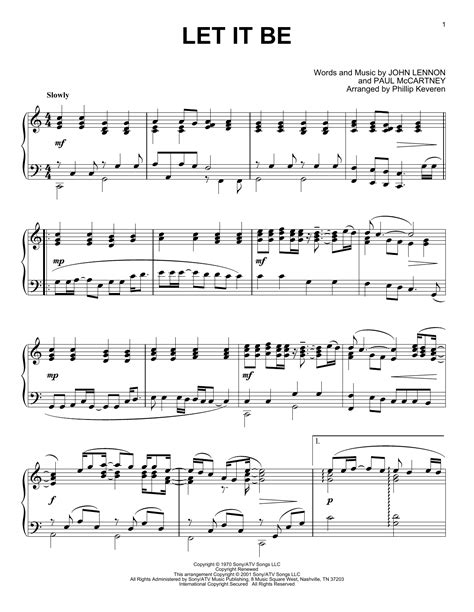 At the time, it had the highest debut on the billboard hot 100, coming in at number 6. Let It Be sheet music by The Beatles (Piano - 58337)