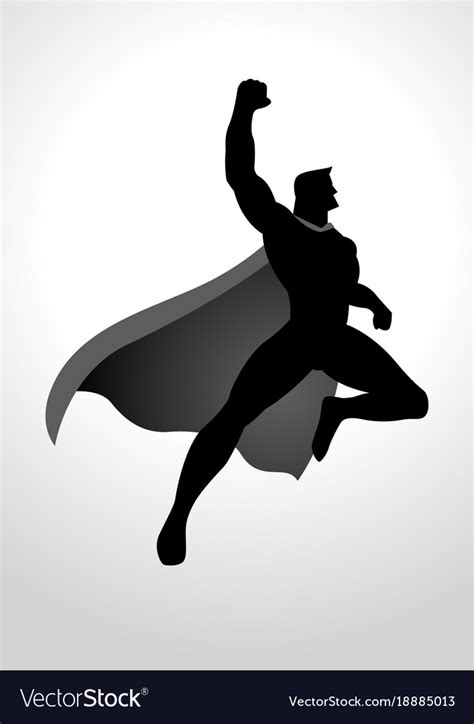 Flying Superhero Silhouette Clip Art