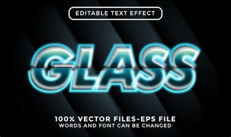 Premium Vector Glass 3d Text Style Effect