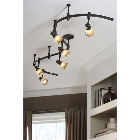 Shop rustic lighting & fans » shop » western and ranch lighting » track lighting. Shop Portfolio 6-Light Bronze Decorative Flexible Track ...