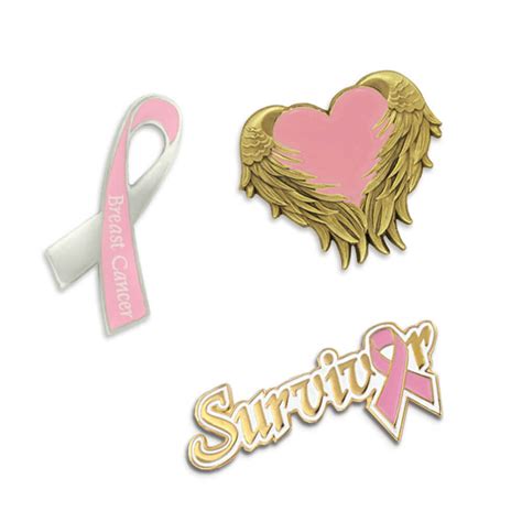 Pinmart Pinmart Pink Breast Cancer Survivor Awareness Heart Ribbon
