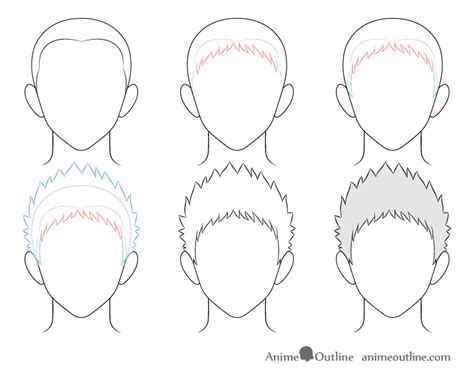 How To Draw Anime Male Hair Step By Step Animeoutline Boy Hair