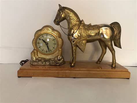 Old Brass Horse Clock Franklin Morrisons Coloring Pages