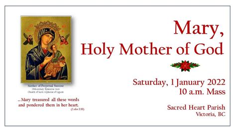 Feast Of Mary Holy Mother Of God Saturday 1 January 2022 10 Am