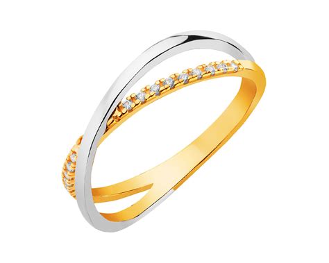 8ct Yellow Gold White Gold Ring With Cubic Zirconia Ref No P 106001