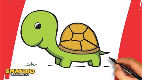 How To Draw A Cute Turtle Easy Turtle Drawing For Kids And Beginners