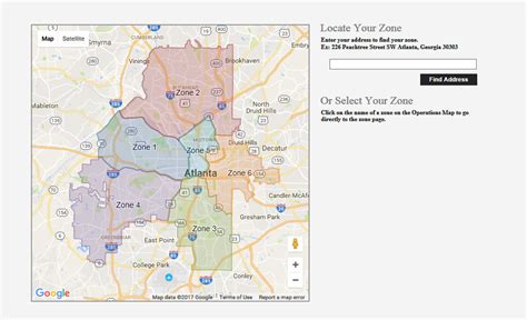 City Of Atlanta Police Zone Map Map Of New Hampshire