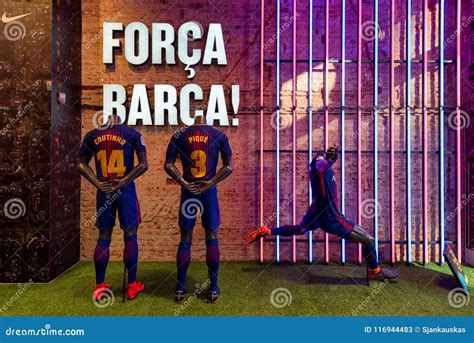 Officiële Opslag Van Voetbalclub Barcelona Forca Barca Redactionele