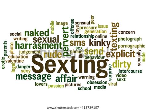 Sexting Word Cloud Concept On White Stock Illustration 413739157