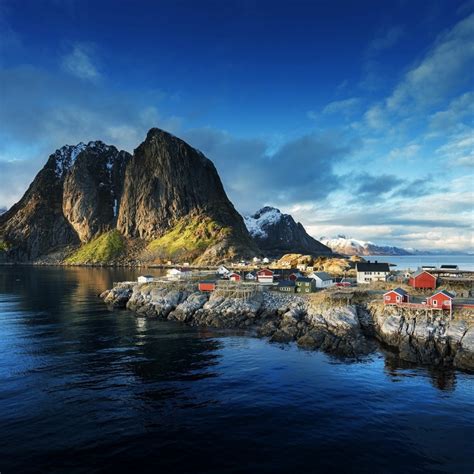 Wallpaper Coast Mountains Beautiful Lofoten Islands Norway Desktop