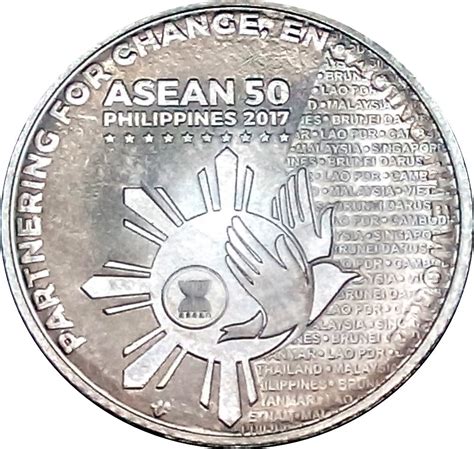 1 Piso Chairmanship Of Asean In 2017 Philippines Numista