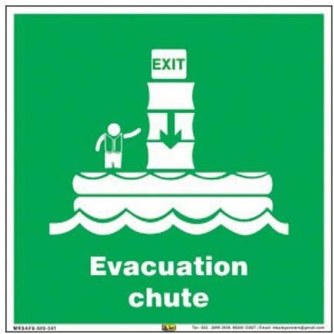 Mr Safe Evacuation Chute In Pvc Sticker 8 Inch X 8 Inch Emergency