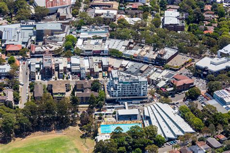 Aerial Stock Image Lane Cove Shopping Centre