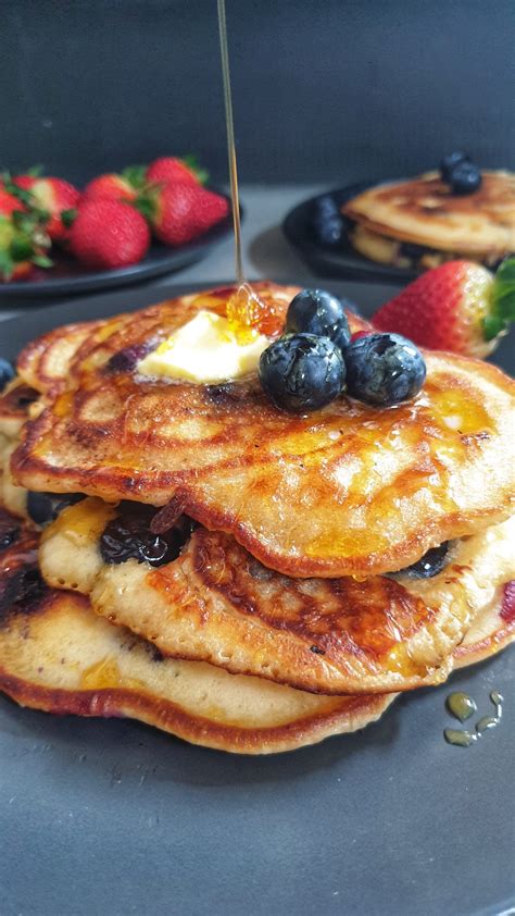 Melt In The Mouth Fluffy Blueberry Pancakes, Super Delicious