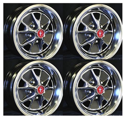 New Ford Mustang Magnum 500 Wheels 15 X 7 Set Complete W Caps Nuts
