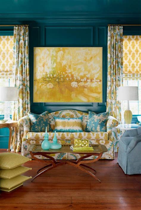 Eclectic Living Room In Teal And Yellow Yellow Living Room Teal