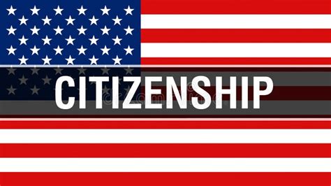 Citizenship On A Usa Flag Background 3d Rendering United States Of