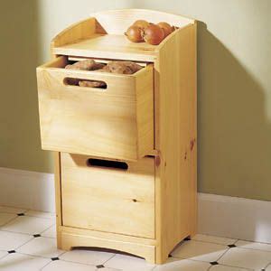 Storage bin | vegetable, onion, potato holder | amish furniture wooden kitchen . vegetable bin storage woodworking plans ~ Wanda Wood blogs