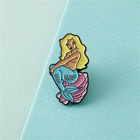 Mermaid Enamel Pin With Clutch Back Lapel Pins By Punkypins