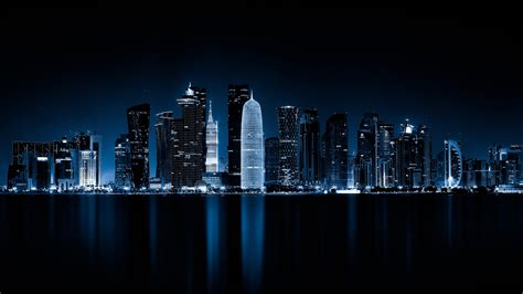 Doha Wallpaper 4k Qatar Night Cityscape