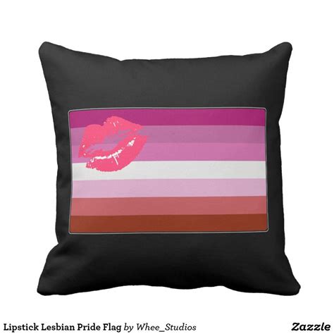 Lipstick Lesbian Pride Flag Throw Pillow Lesbian Pride Flag Lesbian Pride Lipstick Lesbian