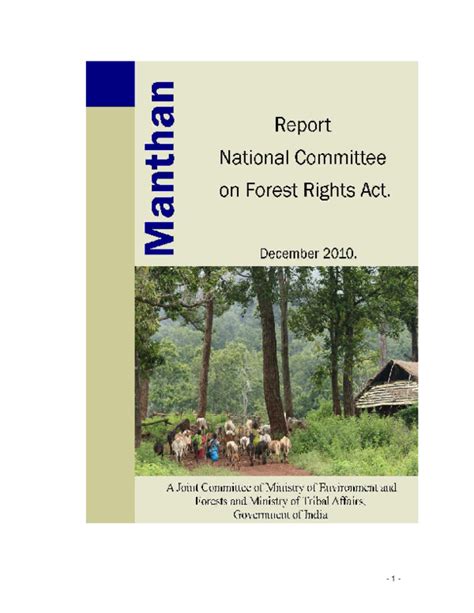 Pdf Manthan Report National Committee On Forest Rights Act Naresh