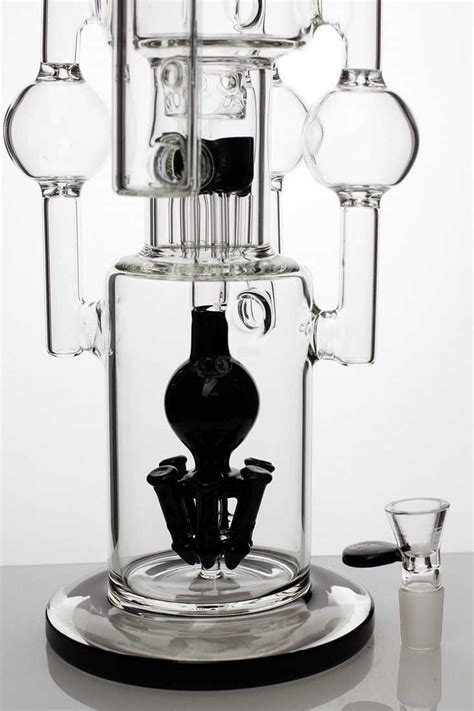 20 Inch 7mm 3 Chamber Recycler Water Bong With Black Diffuser20 Inch