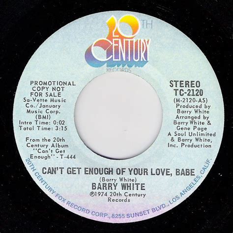 Barry White Can T Get Enough Of Your Love Babe 1974 Vinyl Discogs