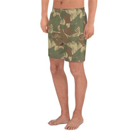 Rhodesian Brushstroke Camouflage Mens Athletic Long Shorts Mega Camo