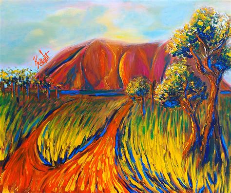 Winding Path To Uluru Original Contemporary Style Acrylic On Canvas