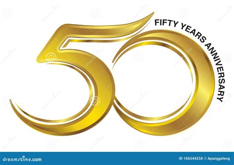 Golden Fifty Years Anniversary Logo Illustration 106544258 Megapixl