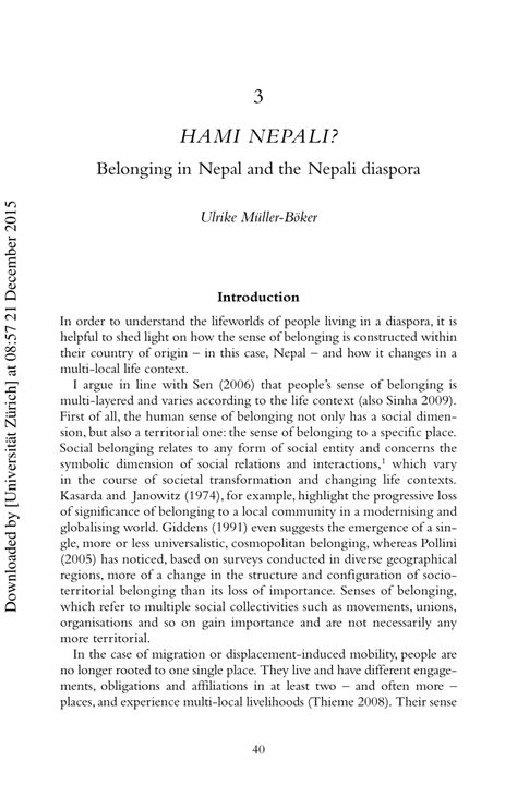 Pdf Hami Nepali Belonging In Nepal And Nepali Diaspora