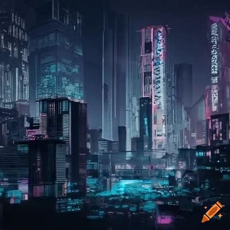 A Wireframe Cyberpunk Version Of The City Of Shanghai