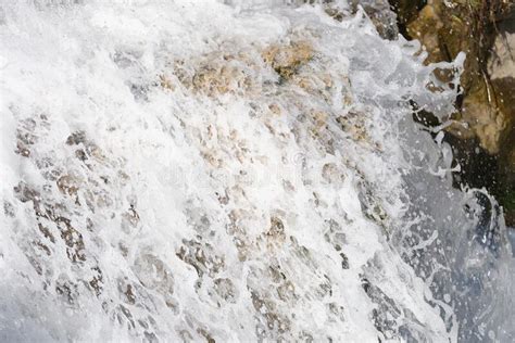 River Waterfall Stream Flows Over Mossy Stones Stock Image Image Of