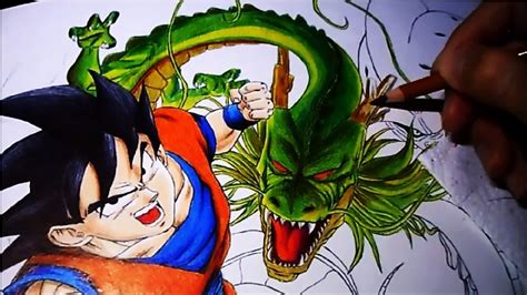 Dragon Ball Drawing With Color - Dragon Ball - manga drawing - colored pencils and black ink pen - YouTube